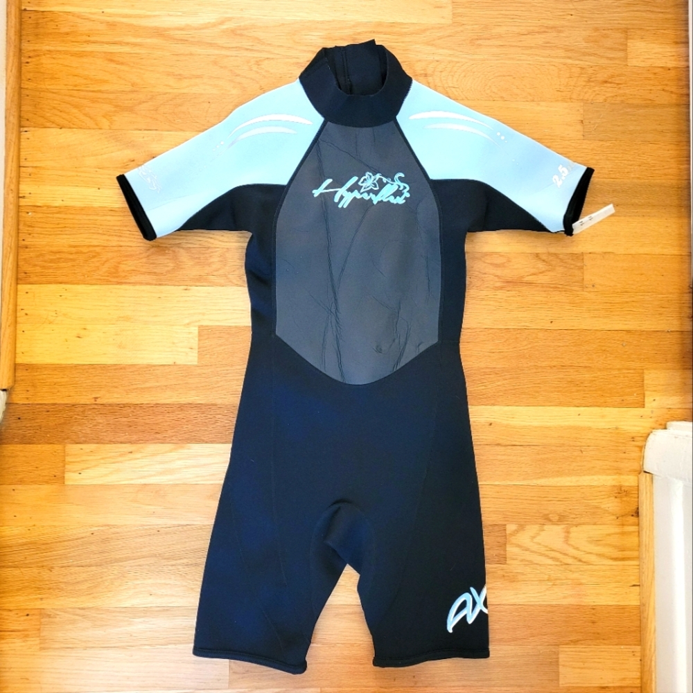 Hyperflex Women's Black and Light Blue Short Sleeve Wetsuit